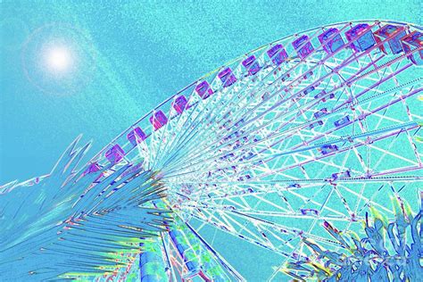 Blue Sky And Ferris Wheel Mixed Media By David Lee Thompson Pixels