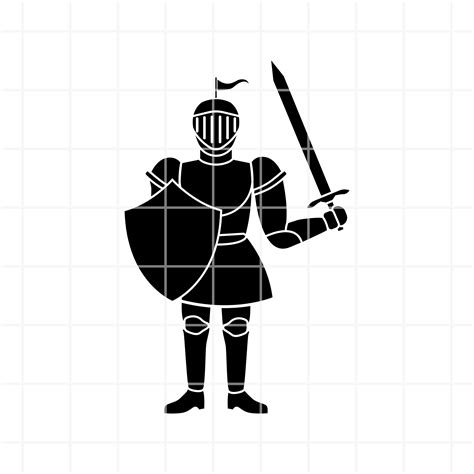 Cartoon Knight Svg Knight Clipart Knight Cut File Suit Of Armor Svg