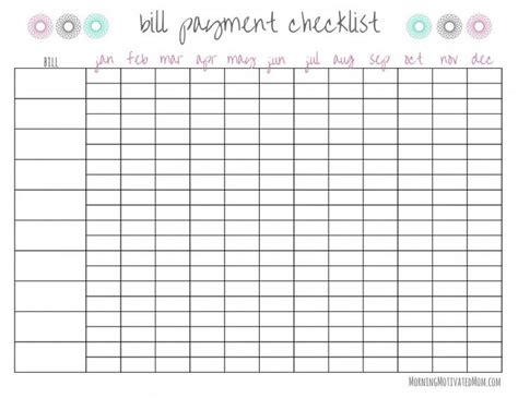 Bill Pay Checklist Free Printable