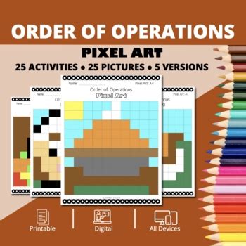 Thanksgiving Order Of Operations Pixel Art Distance Learning Compatible