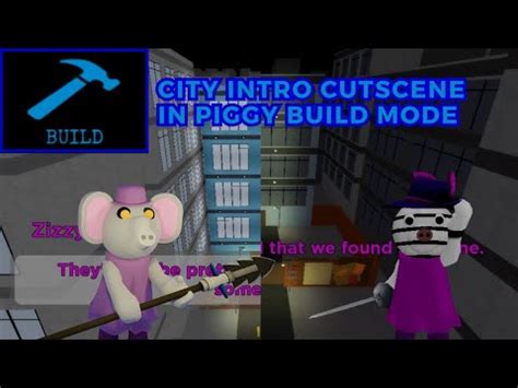 City intro cutscene recreation in Piggy build mode Recriação da intro