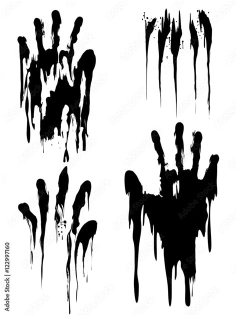 Black handprint vector set isolated on white background Stock Vector ...