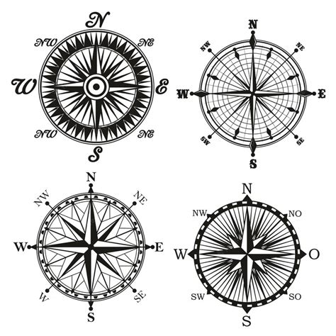 Premium Vector Rose Of Wind Compass Retor Vector Icons