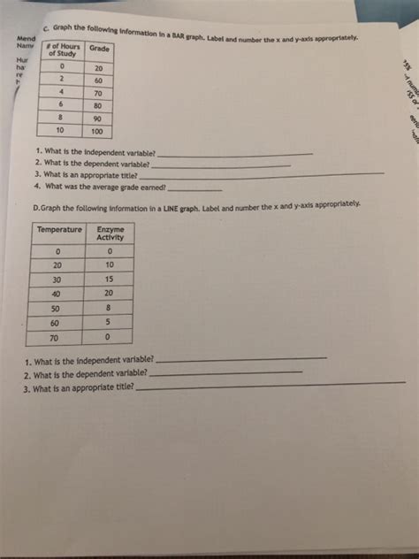 Graph Worksheet Graphing And Intro To Science