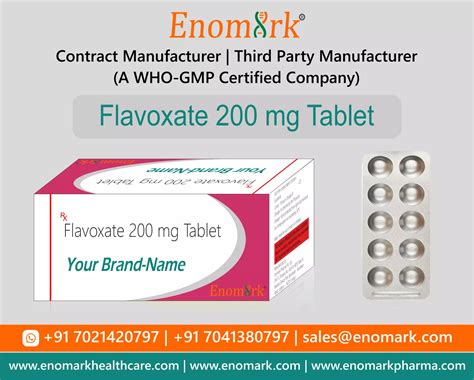 Flavoxate 200 mg tablets Contract Manufacturer