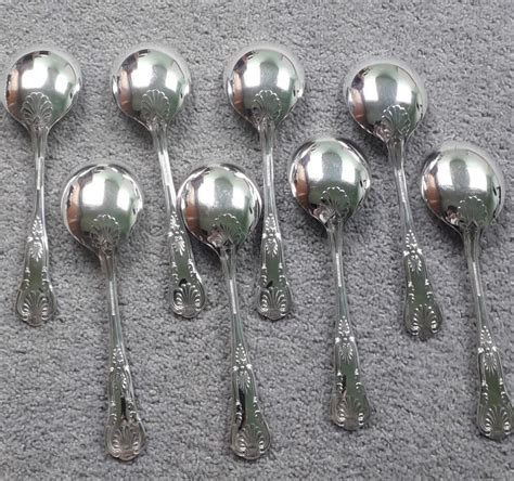 Vintage Soup Spoons Silver Plated Kings Pattern Epns A Ebay