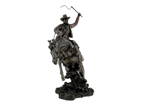 Cowboy Classic Rodeo Rider Cold Cast Bronze & Resin Statue Sculpture ...