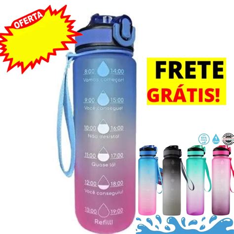 Garrafa Squeeze De Agua Tik Tok Motivacional Marcador De Temp 1L