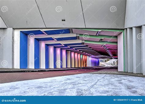 Colorful Pedestrian And Bicycle Underpass Editorial Photography Image