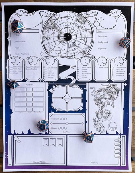 Art Druid Circle Of The Stars Character Sheet Set Rdnd