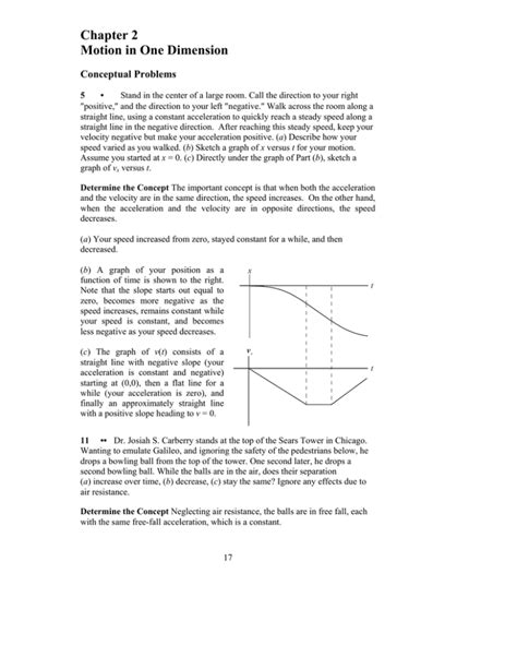 Chapter 2 Motion In One Dimension