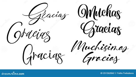 Gracias Calligraphy Spanish Translation Of Thank You Phrase Vector