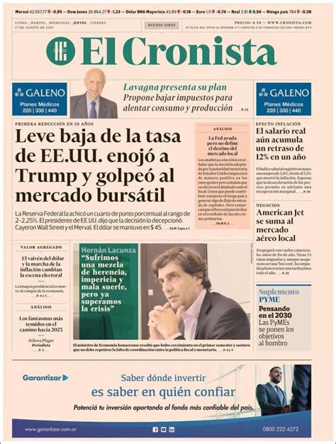 Periódico El Cronista Comercial Argentina Periódicos De Argentina Edición De Jueves 1 De