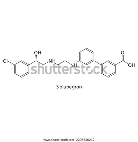 Solabegron Molecule Flat Skeletal Structure Beta Stock Vector Royalty