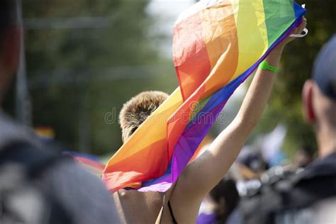 Lgbt Pride Rainbow Flag En Tant Que Symbole Lesbienne Gay Bisexual