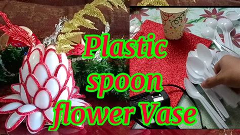 Plastic Spoon Flower Vase Diy Recycled Plastic Spoons Youtube