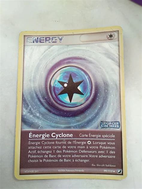 Ancienne Carte Pok Mon Energie Cyclone Ex Forces Cach Es Holo Logo