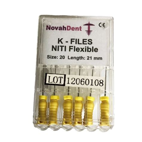 NovahDent K Files Size 20 Nickel Titanium 21mm Long 6pk LavaDent Online