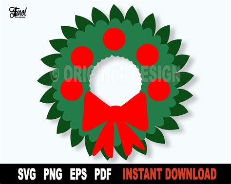 Christmas Wreath Svg, Wreath Svg, Christmas Svg File for Cricut ...