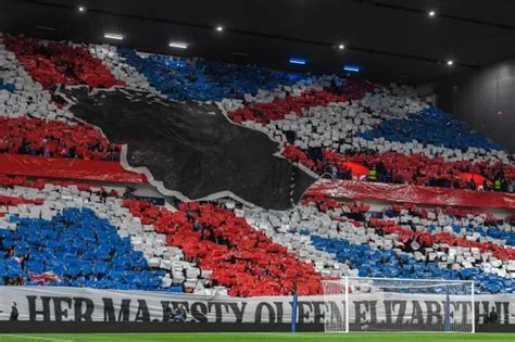 Rangers Fans Unveil Massive Tifo Tribute To The Queen As They Belt Out