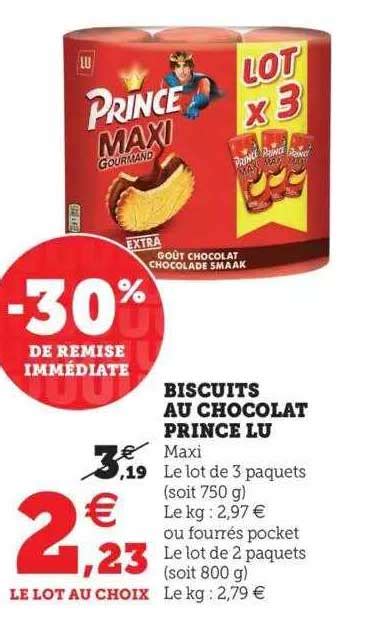 Promo Biscuits Au Chocolat Prince Lu Chez Hyper U Icatalogue Fr