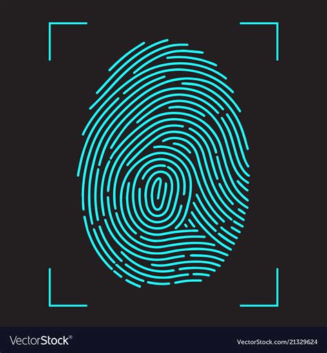 Finger Print Scanning Identification System Vector Image