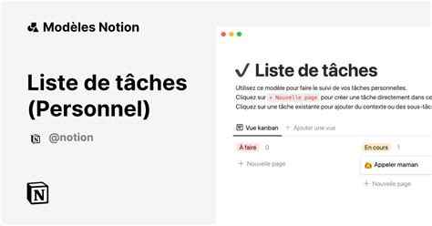 Modèle Liste de tâches 2024 Marketplace Notion