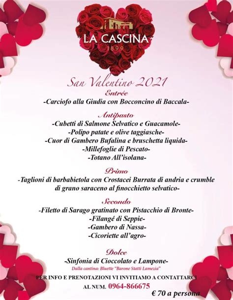 Menu San Valentino 2021 La Cascina Roccella Jonica › La Cascina 1899