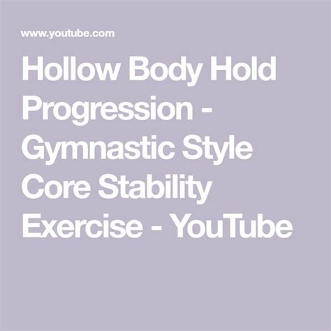 Hollow Body Hold Progression Gymnastic Core Stability Exercise