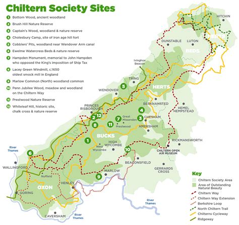 Chiltern Way Overview map – Over the hill & under the weather