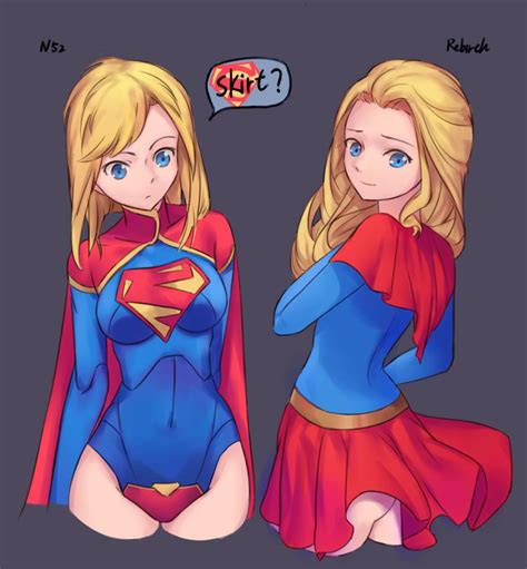 1girl Blonde Hair Blue Eyes Breasts Cape Commentary Comparison Dc