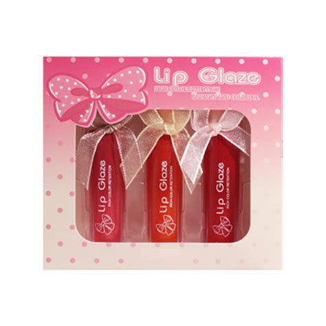 Hadred Lip Gloss Lip Stain 3pcs Water Lip Gloss Glass Lipstick Set