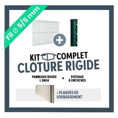 Kit Grillage Rigide Avec Soubassement Poteaux A Encoches Easy Cl Ture