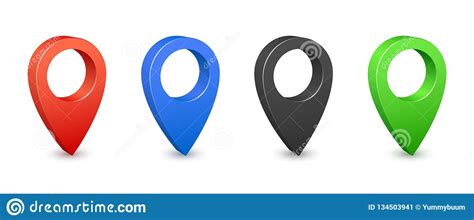 Pin Map Place Location 3d Icons Color Gps Map Pins Place Location And