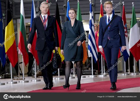 Prime Minister Denmark Mette Frederiksen Arrives Attend European Summit European – Stock ...