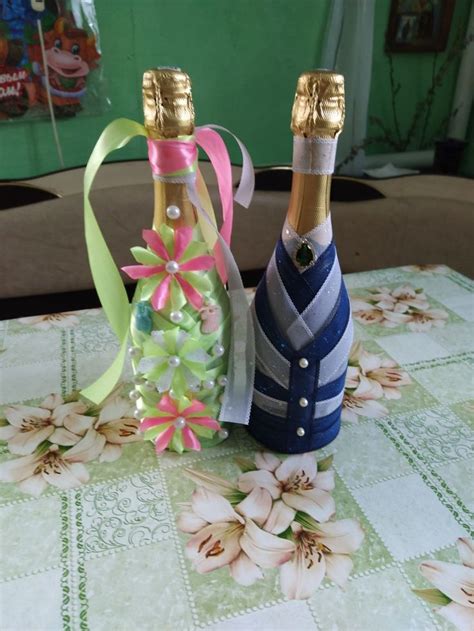 Бутылки на свадьбу | Bottles decoration, Table decorations, Decor
