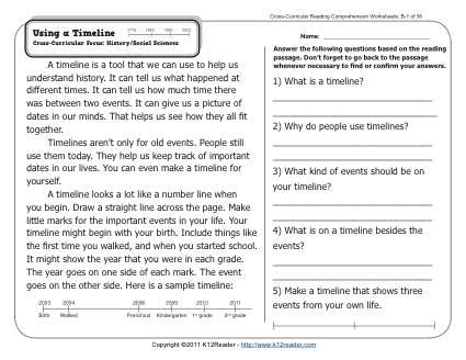 Reading A Timeline Worksheets