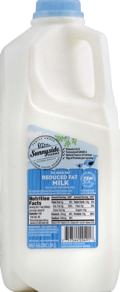 Sunnyside Farms Milk Reduced Fat Milk Fat Ecom