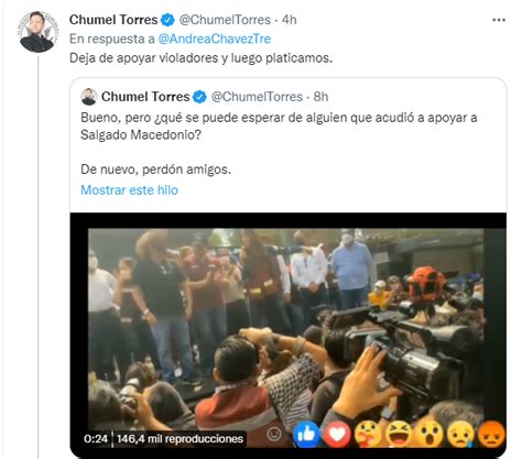 “quieren Dar Lecciones De Moral” Chumel Torres Criticó A Diputada De