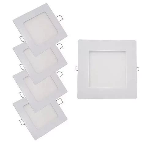 5 Plafon Luminaria Led Embutir Quadrado 6w Branco Neutro MercadoLivre