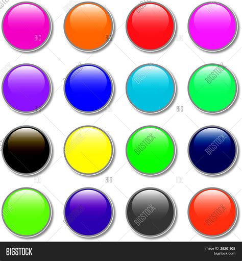 Glossy Round Buttons Vector And Photo Free Trial Bigstock