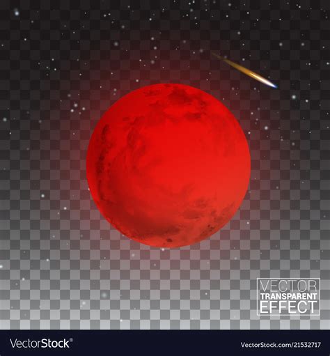 Full Red Moon Realistic Detailed Isolated Vector Image