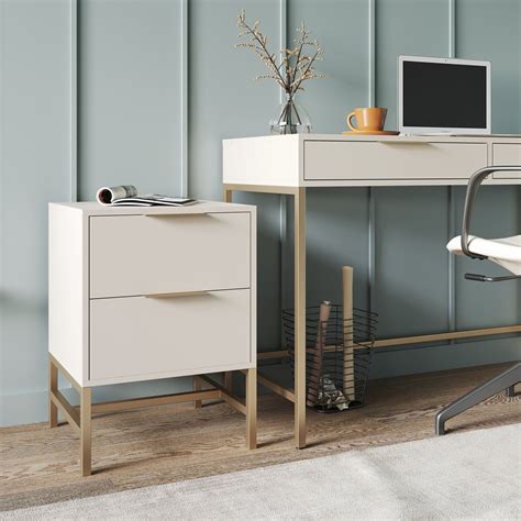 Mesa De Cabeceira Square Gavetas Cm X Cm X Cm Nude MadeiraMadeira