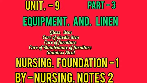 Equipment And Linen Part 3 Fundamental Of Nursing Bsc Nursing Gnmanm Youtube