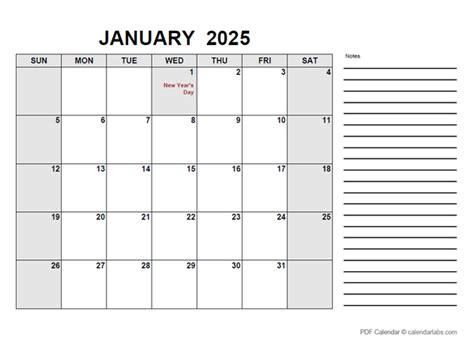 2025 Calendar with Canada Holidays PDF - Free Printable Templates