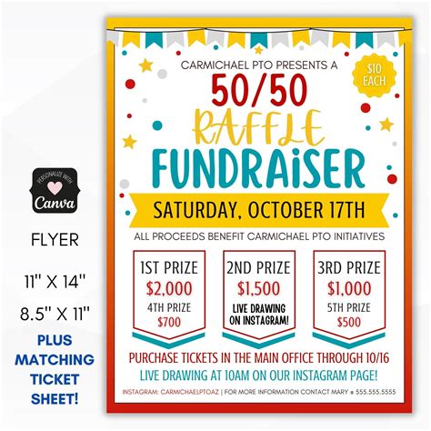 50 50 Raffle Flyer Set Simple Desert Designs