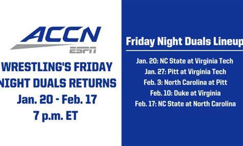 Friday Night Duals On Acc Network Returns For A Fourth Season In 2023