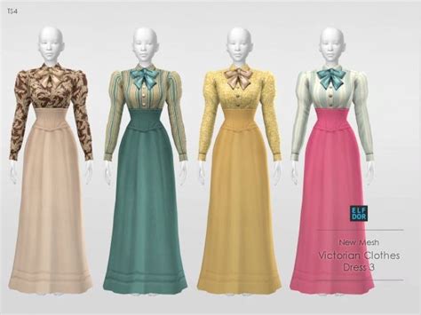 Victorian Clothes Set Dress 3 The Sims 4 Download Sims 4 Mods Clothes Victorian Clothing