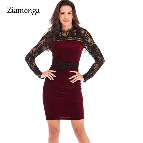 Ziamonga Vestido Ajustado De Manga Larga Para Mujer Prenda Sexy De