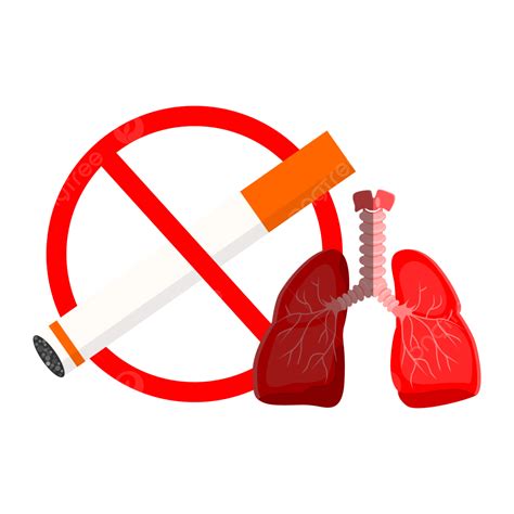 Smoking Ban Illustration With Lungs Picture Suitable For No Day Vector